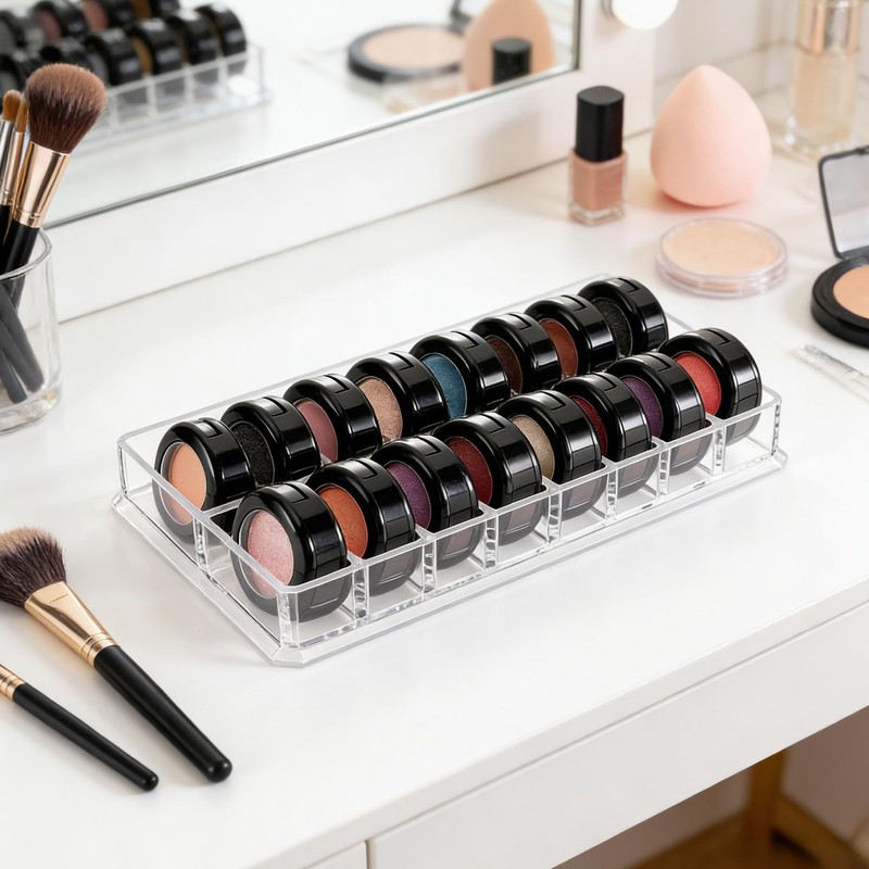 Legrap 2 Pack Eyeshadow Palette Organizer, 16 Slots Makeup Palette