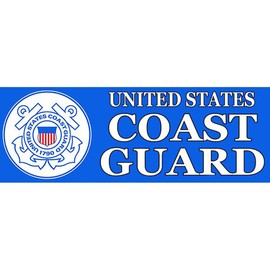 US Coast Guard Logo Bumper Sticker, 3 1/2" x 10" Size, 1 Pack
