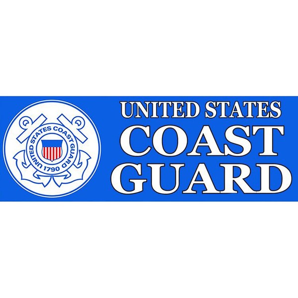 US Coast Guard Logo Bumper Sticker, 3 1/2" x 10"