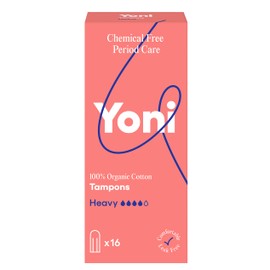 Yoni Tampons Super, 16 x Tampons Made of 100% Organic Cotton, Hypoallergenic and Breathable Organic Tampons, Free from Plastic Films and Synthetic Ingredients, Best for Heavy Bleeding