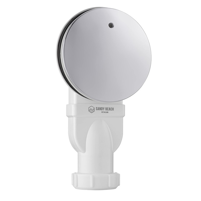 Sandy Beach Slimline Chrome Shower Bathroom Tray Waste Trap 90mm