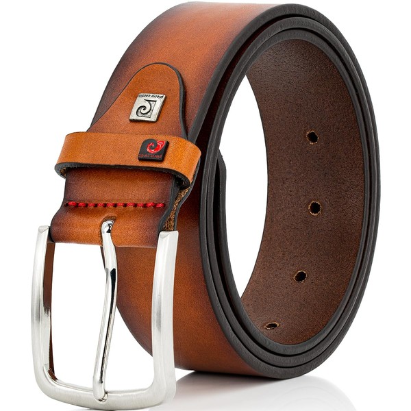 Pierre Cardin Men's Leather Belt, Jeans Belt, 40 mm Wide,