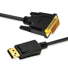 DP-DVI Conversion Cable, Adapter, Monitor, Multifunction Conversion Hub, Projector, 6.9 ft (1.8 m), Built-In 1080P, HD (Full HD), DP (Male) to DVI (Male) Gold Plated Connectors