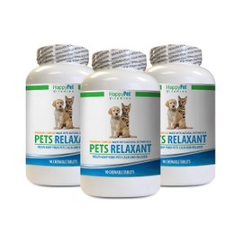 Natural pet Anxiety and Stress cat - PET Relaxant - Made for Dogs and Cats - Natural Anxiety and Stress Relief - Mood Boost - Best Formula - eat Anxiety Pills - 3 Bottles (270 Treats)