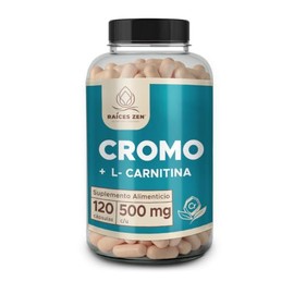 Picolinato de Cromo y L-Carnitina Raíces Zen 120 Cápsulas Super Premium