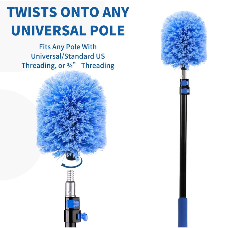 2 Pack Screw on Webster Cobweb Duster Head for Pole,Spider