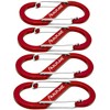 ALPLAKE ® - Pack of 4 Material Carabiners, Double Carabiner,