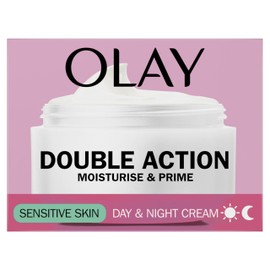 Olay Olay Double Action Moisturise & Prime, Day And Night Cream For Sensitive Skin, For 24H Hydration,50ml