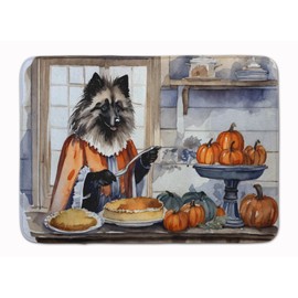 Caroline's Treasures Keeshond Fall Kitchen Pumpkins Memory Foam Kitchen Mat Machine Washable Anti-Fatigue Mat Cushion Comfort Bath Mat or Kitchen Rug
