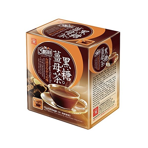 Brown Sugar Ginger Tea, Served HOT/COLD, Traditional Chinese Cold Remedy, 5-Bags
