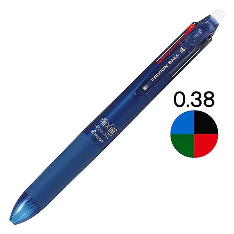 Pilot Gel Ink Erasable 4 Color Ballpoint Pen Frixion Ball