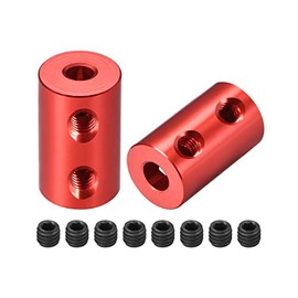 sourcing map 2 Pieces 4 mm to 5 mm Bore Rigid Clutch Screw L20XD12 Aluminium Alloy Shaft Coupling Connector Motor Accessories Red