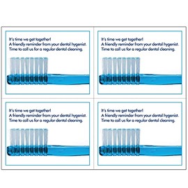 Laser Reminder Postcards, Dental Hygiene Appointment Reminder Postcards. 4 Cards Perforated for Tear-Off at 4.25" x 5.5" on an 8.5" x 11" Sheet of 8 Pt Card Stock. (500 Cards)