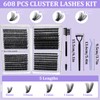 YOCHLEY 608 PCS Individual Eyelashes Lash Clusters, Cluster Lashes Kit