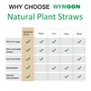 WYMOON Biodegradable Straws made of Natural Plant | 600 PCS