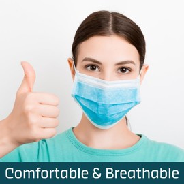 Shield Right Level 2 Surgical Face Masks 50 Pack – 3-Ply Disposable Masks with Latex-Free Earloops and Adjustable Nose Bridge