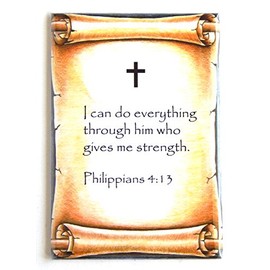 Philippians 4:13 Bible Verse Fridge Magnet (2.5 x 3.5 inches)