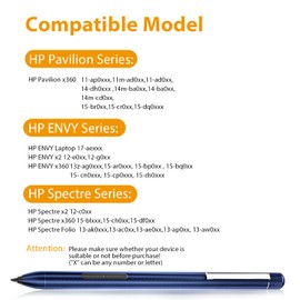 Stylus Pen for HP Pavilion x360 Touchscreen Laptop Pencil,HP Pavilion x360 11m-ad0 14M-ba0 14-cd0 15-br0;HP Envy x360 15-bp0,x360 15-cn0,X2 12-e0xx,X2 12g0xx;HP Spectre x360 13-ac0xx 15-blxxx