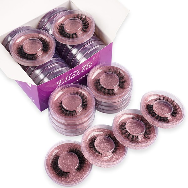 3D False Eyelashes 20 Pairs Fluffy Natural Look Faux Mink