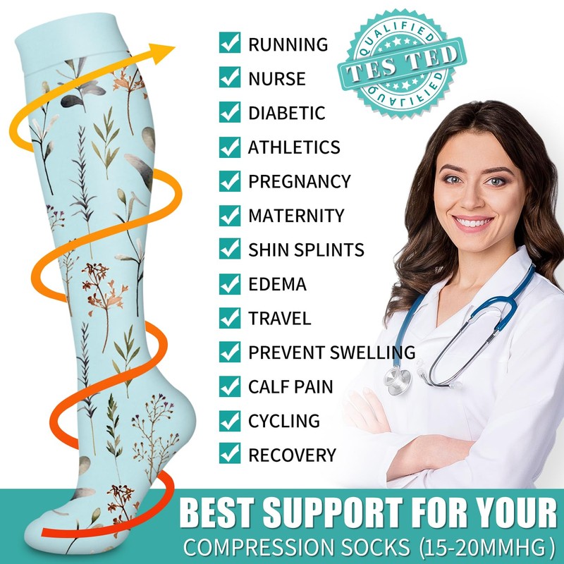 Compression Socks for Women & Men Circulation (6 Pairs) is