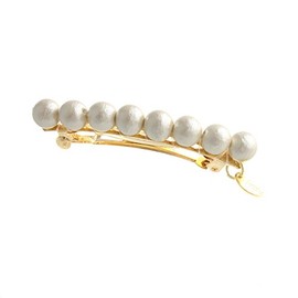 [ヴァンテーヌ] VINGTAINE コットンパール バレッタ Sサイズ シンプル オフィス ヘアアクセサリー H-597