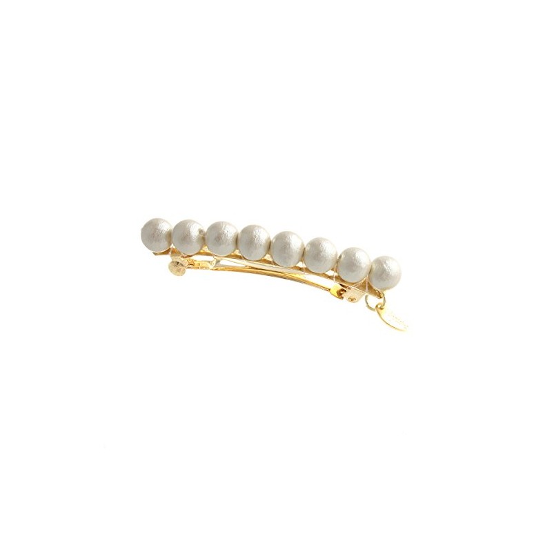 [ヴァンテーヌ] VINGTAINE コットンパール バレッタ Sサイズ シンプル オフィス ヘアアクセサリー H-597