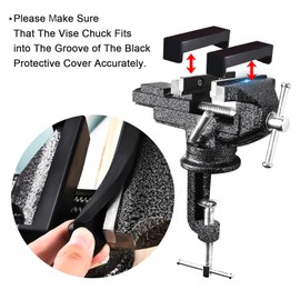 GOXAWEE Universal Bench Vise, 3.15 Inch Table Clamp, 360° Swivel Base, Small Home Vice, Clamp-on Tool for Woodworking, Cutting Conduit, Small DIY Projects, Craft Creation, Sculpting and Modeling