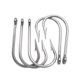 ANNIBBY Extra Strong Big Game Fishing j Hooks 1/0-15/0 Tuna,Alligator,Shark Hooks Large Fish Hooks for Saltwater