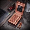 MEGACRA Cedar Cigar Humidor, Leather Cigar Box with Hygrometer and