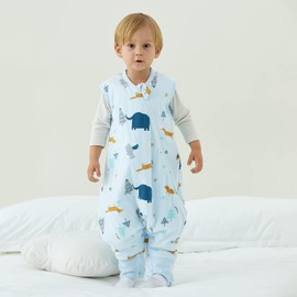 Duomiaomiao sleeping bag with feet, sleeping bag with feet all year round, 100% cotton sleeping bag baby, sleeping bag with feet 1.5 Tog, sleeping bag with legs for boys and girls