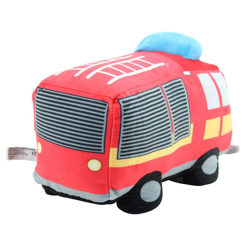 Sweety Toys 12190 Fire Brigade Truck Plush Toy, Red