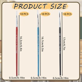 30Pcs Fine Watercolor Detail Brush, Nylon Tiny Miniature Brushes, Fine Tip Paint Brush Kit, Black/Blue/Red Micro Mini Tiny Artist Paintbrush, Detail Paint Brushes for Acrylic Watercolor Oil Painting