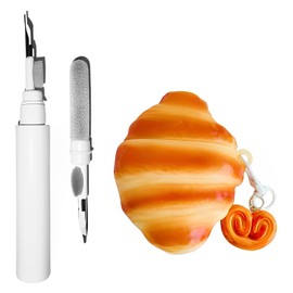 SKPY Cute Bread Case Compatible with AirPods 4 / with ANC, Cartoon Food Fun Creative Case, Soft Silicone Fun Protective Case Cover with Cleaning kit