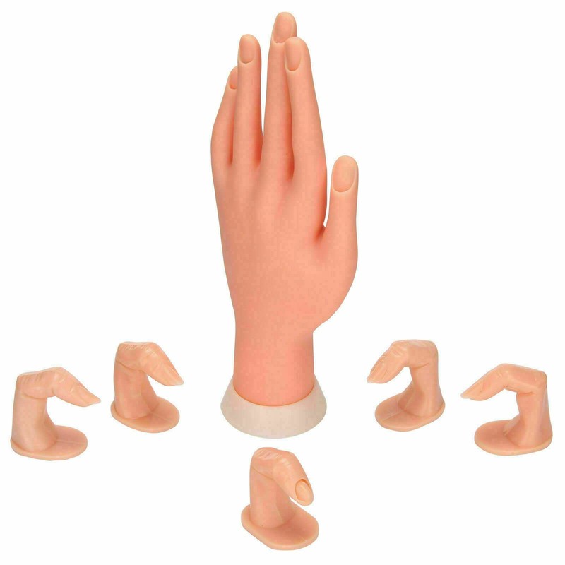 Multibao Flexible Movable Soft Plastic Hand for Fake Nail Art