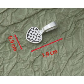 Ruwado 50 Pcs Glue on Bail Pendants Heart Shape 1.9 x 0.9 cm Metal Small Cute Scrabble Charms for Jewelry Making Kits Necklace Earring Bracelet Glass Cabochon Tiles (Antique Silver)