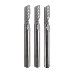 Rohit 0 Single Flute Spiral Up Cut Solid Carbide CNC Router Bit with Relieving for Aluminum Acrylic Plastic Cutting 3/16" Cutting Dia x 1/2'' Cutting Length x 1/4" Shank Diameter x 2" OAL ( 3 Pieces)