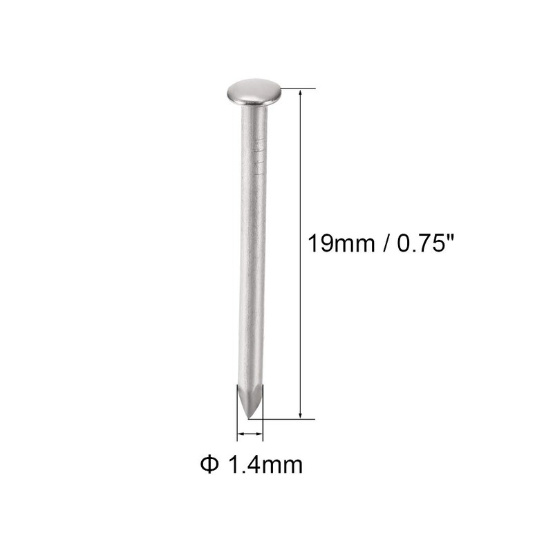 uxcell Small Tiny Hardware Nails Carbon Steel 1.4X19mm(DXL) for DIY