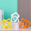 Modern Geometric Sculpture Yellow Knot Statue Decor, Home Yellow Bookcase