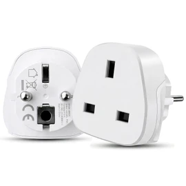 2pack Jsdoin EU Travel Adapter, 13A UK to European Plug Adapter, Europe Converter Type C, E, F for Spain, Italy, Portugal, Germany, Netherlands, Greece, Poland, Turkey and More（2pack)