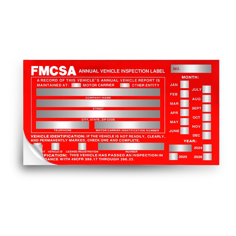 25Pack Inspection Forms and Stickers，Annual Vehicle Inspection Report，Annual Inspection Sticker，3-Ply