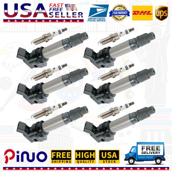 Pino_autoparts 6X Ignition Coils & 6X Spark Plug For Land