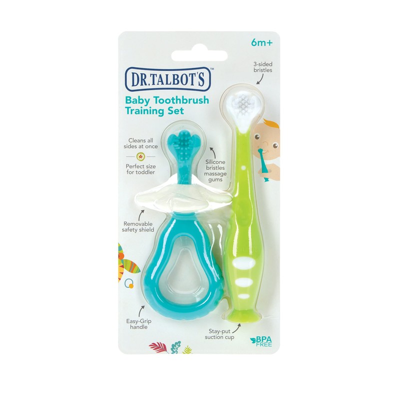 Dr. Talbot's 2-Piece Infant Toothbrush Training Set with Easy Grip