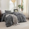 FOSSA Duvet Cover Set 100% Washed Cotton Linen Feel Super