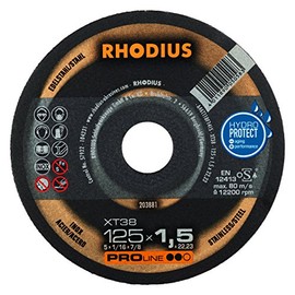 Rhodius XT38 125 x 1.5 x 22.23 mm Cutting Discs for Angle Grinder Flex Disc Pack of 10
