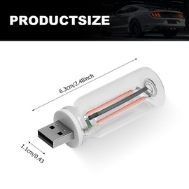 deemars Car USB Night Light Bulb, Touch Dimmable Car Interior Ambient Lights, Retro LED Filament Lamp for Truck Interior, Bedroom & Camping | Glass Bottle Ambiance Lighting