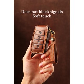 TECART Key Fob Cover Fit for Genesis G70 G80 G90 2017-2020 Keyless Full Cover Smart Key Case with Keychain 4 Button Blue