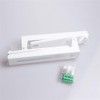 Nueva plegable blanco estiramiento estante expositor para horno microondas abrazadera