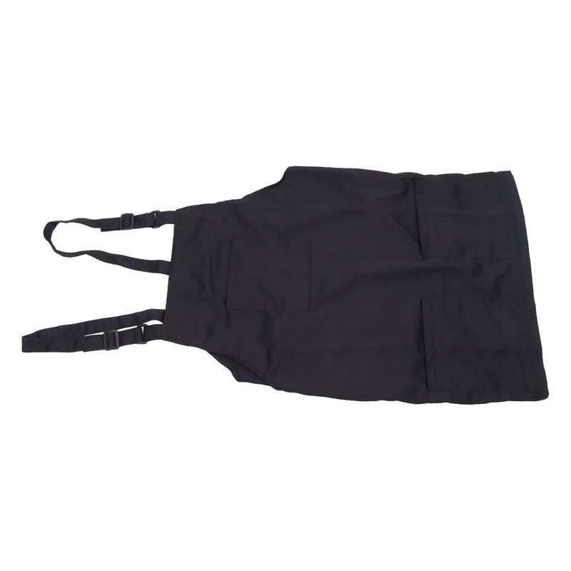 Kitchen Apron Black Apron Polyester Pockets Adjustable Strap Unisex Apron