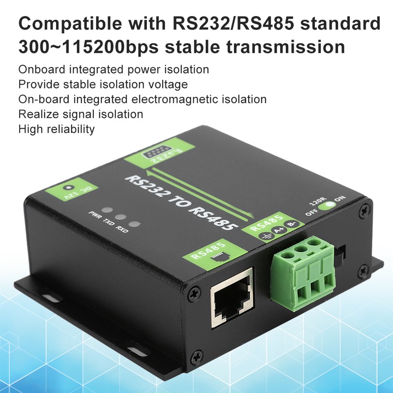 RS232 to RS485 Converter Electromagnetic Isolation Asynchronous 2‑Way Adapter Module