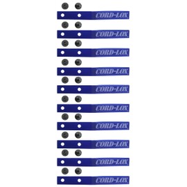 Cord-Lox Rivet Series Cable Ties - Reusable Hook and Loop Straps, Cable and Cord Management for Musicians, Pro Audio/Video Technicians, Fabricated in USA (Blue, 6 x 3/4 Inch, 10 Pack)